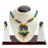 Kundan Meenakari Elephant Pendant Necklace